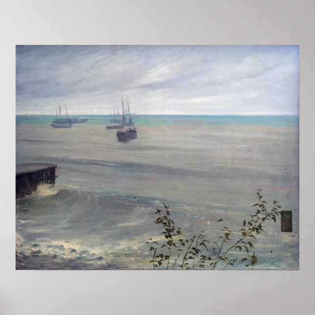 Póster James Whistler - Sinfonía en gris y verde (Frente)