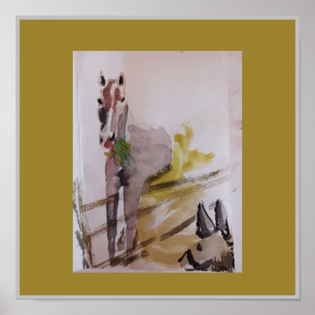 Póster Jamie Baby racehorse mare se encuentra con Penelop (Frente)