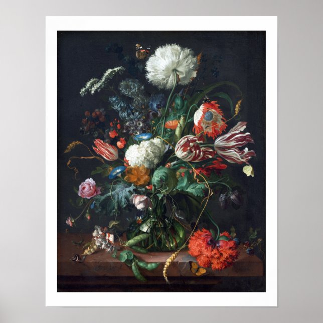 Póster Jan Davidsz de Heem Vase de Poster de Flores (Frente)