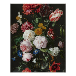 Póster Jan Davidsz. De Heem - Vida fija con flores