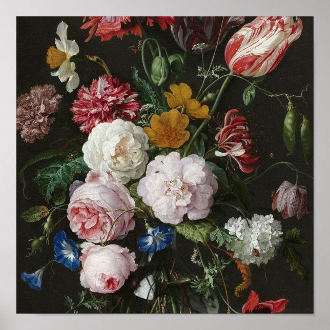 Póster Jan Davidsz. De Heem - Vida fija con flores (Frente)