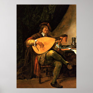 Póster Jan Steen: autoretrato como lutenista
