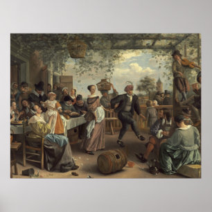Póster jan steen la pareja bailarina