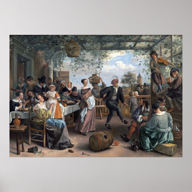 Póster Jan Steen La Pareja Bailarina (Frente)
