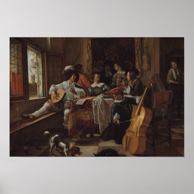 Póster Jan Steen - The Family Concert (Frente)