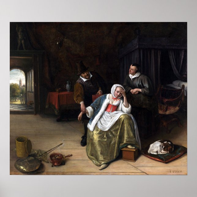 Póster Jan Steen The Lovesick Maiden (Frente)