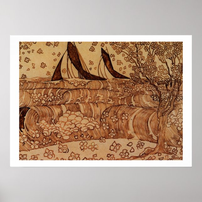 Póster Jan Theodoor Toorop - Poster de ondas (Frente)