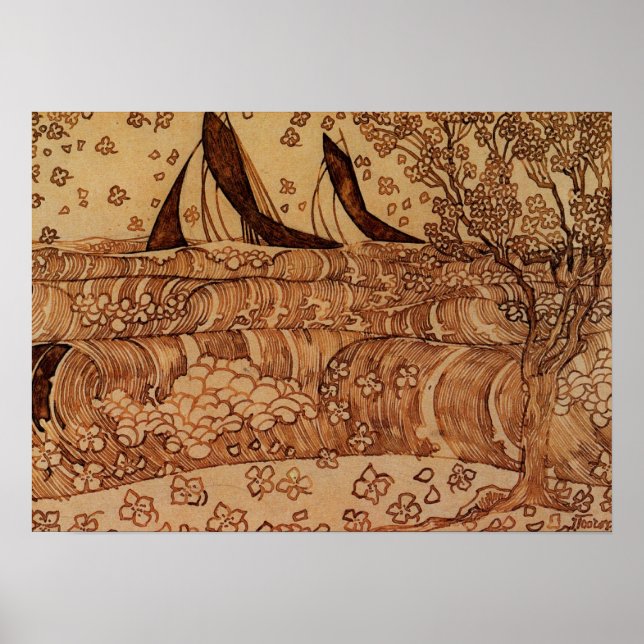 Póster Jan Theodoor Toorop - Poster de ondas (Frente)