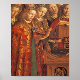 Póster Jan Van Eyck - El retablo de Gante - El ángel cant