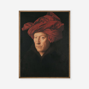 Póster Jan van Eyck retrato de un hombre en un turbante r