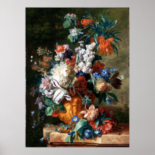 Póster Jan van Huysum Bouquet de flores en un urn
