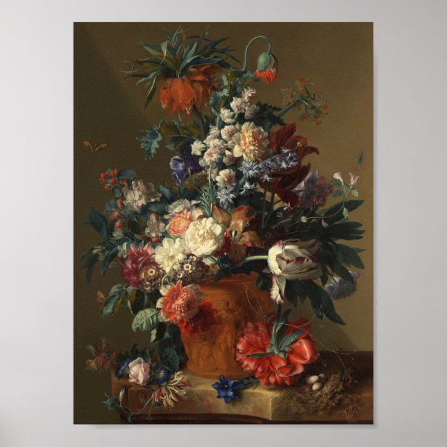 Póster Jan Van Huysum - Vase De Flores (Frente)