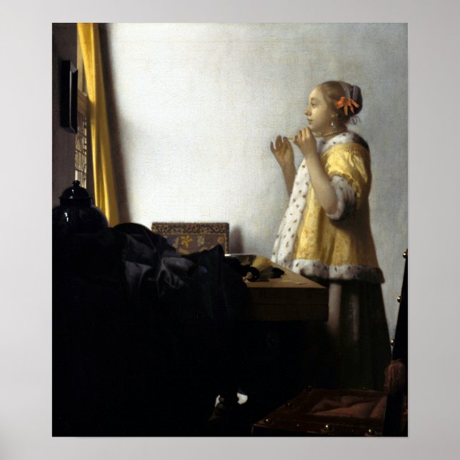 Póster Jan Vermeer van Delft Young Woman with a Pearl (Frente)