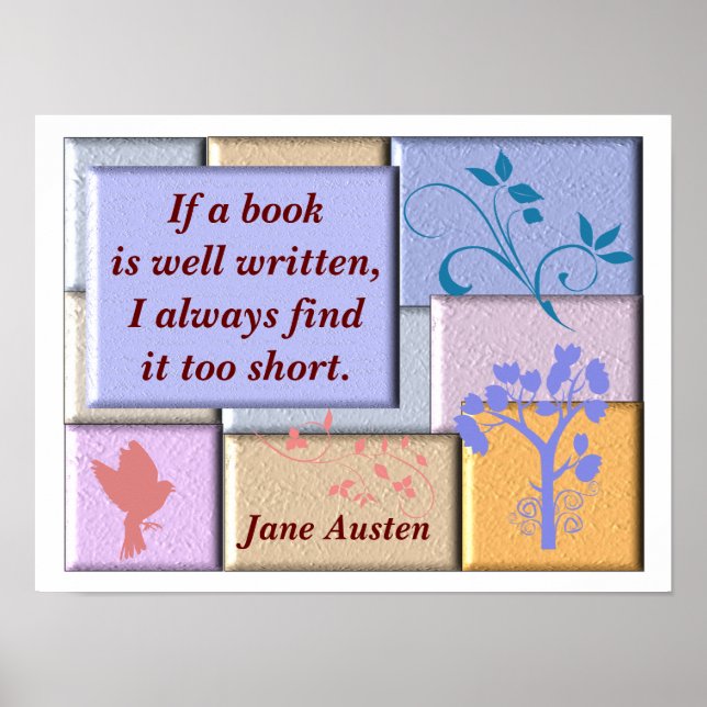 Póster Jane Austen - poster de citas (Frente)