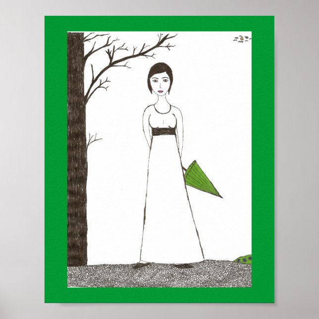 Póster Jane Austen Rice Painting (Frente)