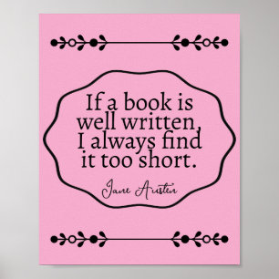 Póster Jane Austen - si un libro está bien escrito