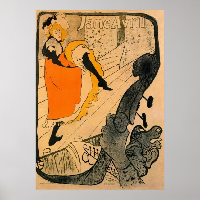 Póster Jane Avril de Toulouse-Lautrec (Frente)