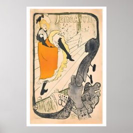 Póster Jane Avril Moulin Rouge 1890s Vintage Poster by