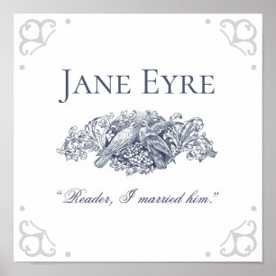 Póster Jane Eyre - Lector que me casé con él - Palomas