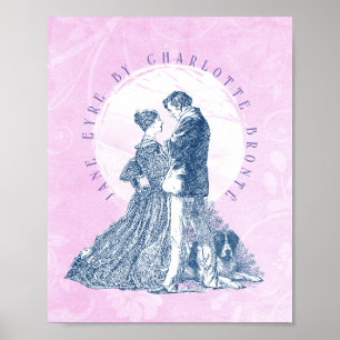 Póster Jane Eyre y Edward Rochester con Pilot Pink