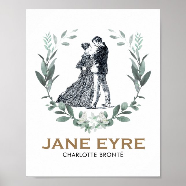 Póster Jane Eyre y Edward Rochester con Wreath (Frente)