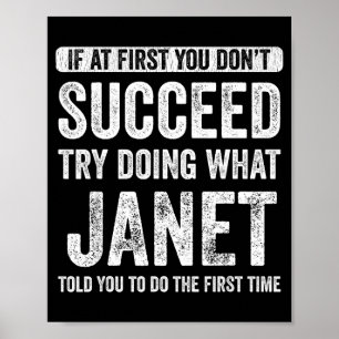 Póster Janet Si Al Principio No Tienes Éxito Intenta Hace