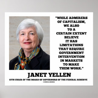 Póster Janet Yellen Admirers Capitalismo Intervención del