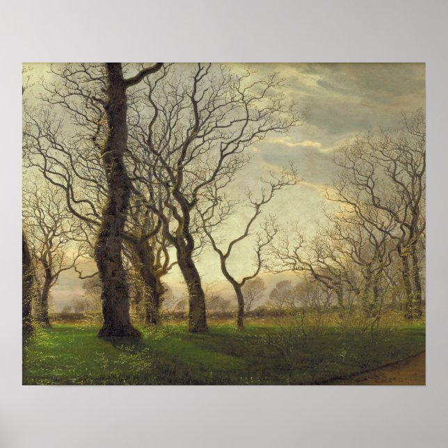 Póster Janus la Cour - Al borde de un bosque de robles (Frente)