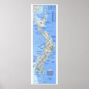 Póster " Japan: 1984 - Detaillierte Landkarte ...