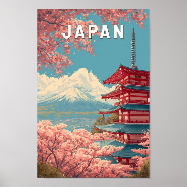 Póster Japan Illustration Travel Art Vintage (Frente)