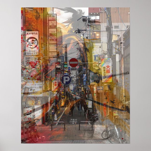 Póster Japan past and present. (Frente)