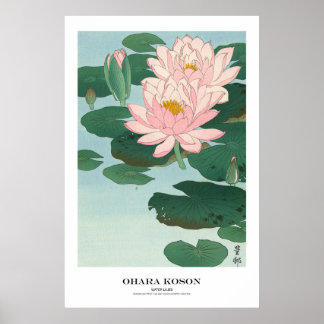 Póster Japanese Art Print - Ohara Koson - Water Lilies