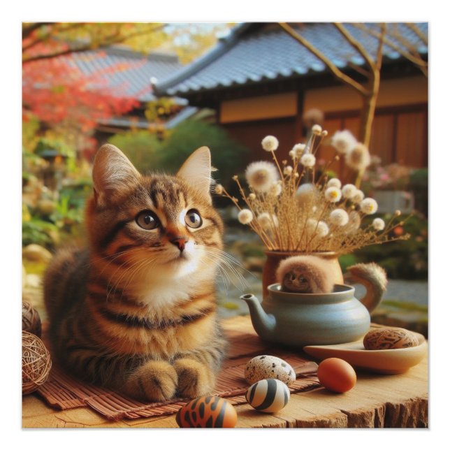 Póster Japanese brown tabby cat (Anverso)