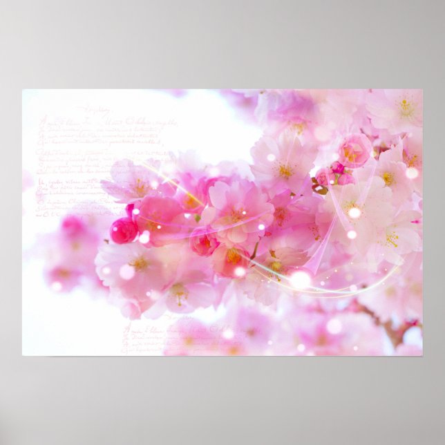 Póster Japanese Cherry Tree with Pastel Pink Blossoms (Frente)
