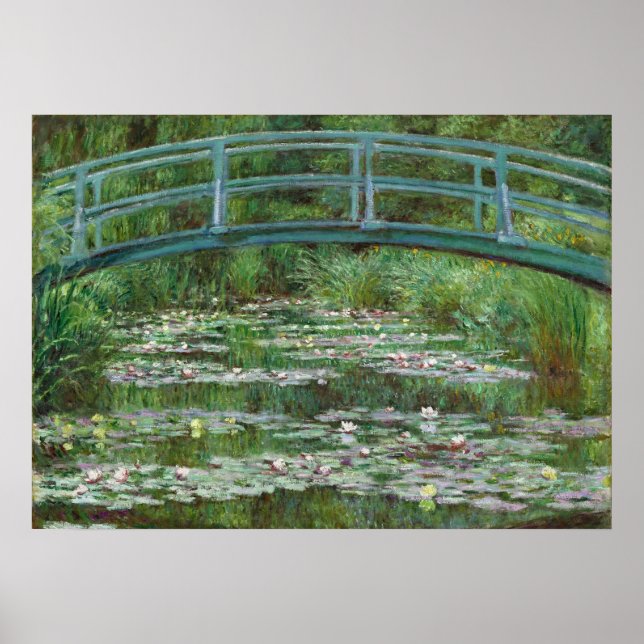 Póster Japanese Footbridge Claude Monet French Art (Frente)