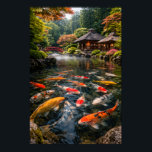 Póster Japanese Garden & Koi Pond - Photographic Image<br><div class="desc">This stunning image of a Japanese garden and koi pond will look amazing on just about any wall. 

Why not add a little Japanese culture to your home or office!</div>
