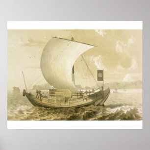 Póster Japanese Junk, pub. by Sarony & Co., c.1856 (litho