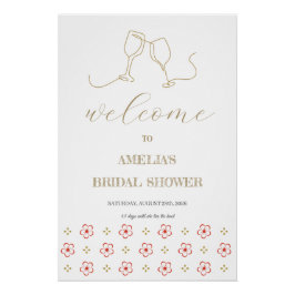 Póster  Japanese Plum Blossom Design