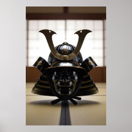 Póster Japanese Samurai Helmet