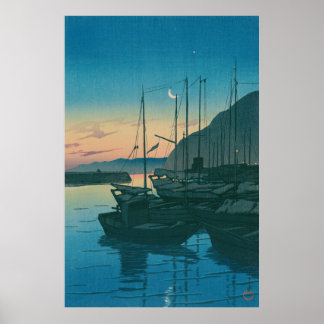 Póster Japanese Ukiyo-e by Hasui Kawase "Morning in Beppu