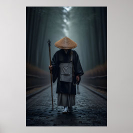 Póster Japanese Zen Monk