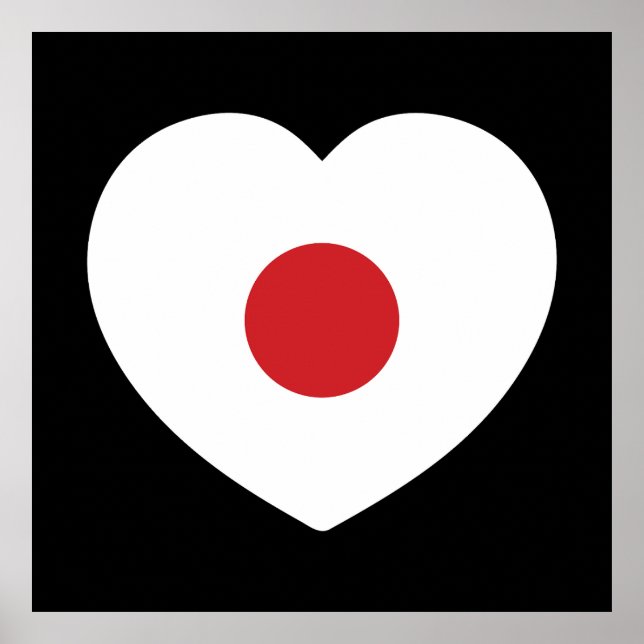 Póster Japón | Corazón de la bandera japonesa (Frente)