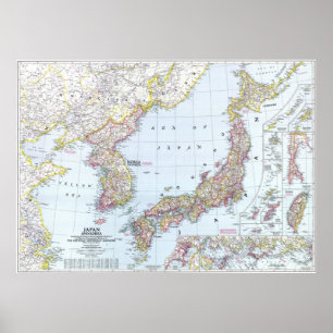 Póster "Japón/Corea: 1945 - Mapa detallado ...