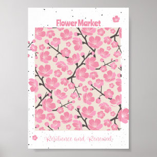 Póster Japón florece en flor mercado