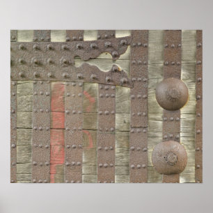 Póster Japón, Ishikawa, Kanazawa, detalle de la puerta de