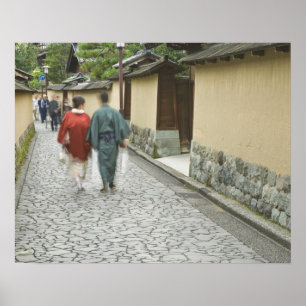 Póster Japón, Ishikawa, Kanazawa, distrito de Buke Yashik