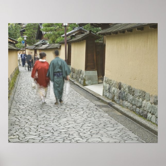 Póster Japón, Ishikawa, Kanazawa, distrito de Buke Yashik (Frente)