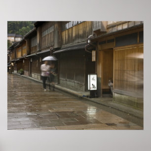 Póster Japón, Ishikawa, Kanazawa, Higashi Chaya