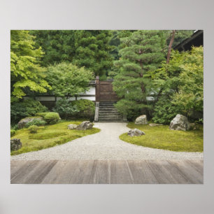 Póster Japón, Kioto, Jardín del Templo Sennyuji