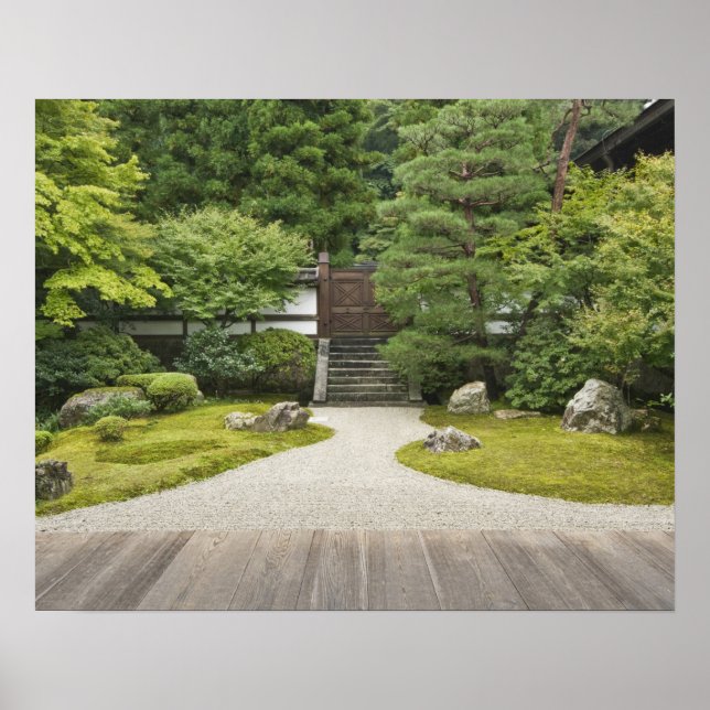 Póster Japón, Kioto, Jardín del Templo Sennyuji (Frente)
